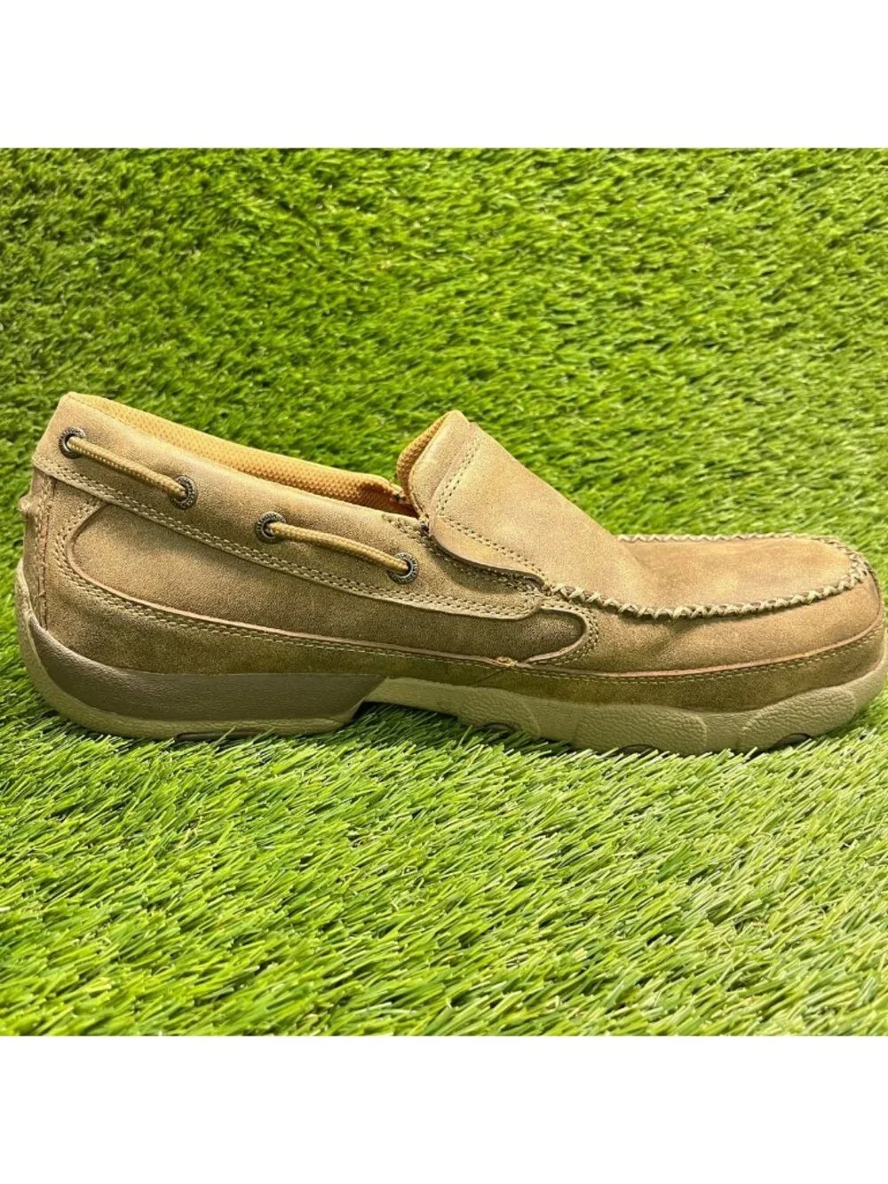 Twisted X Driving Moc Mens Size 11W Brown Composite Toe Safety Slip On Shoes